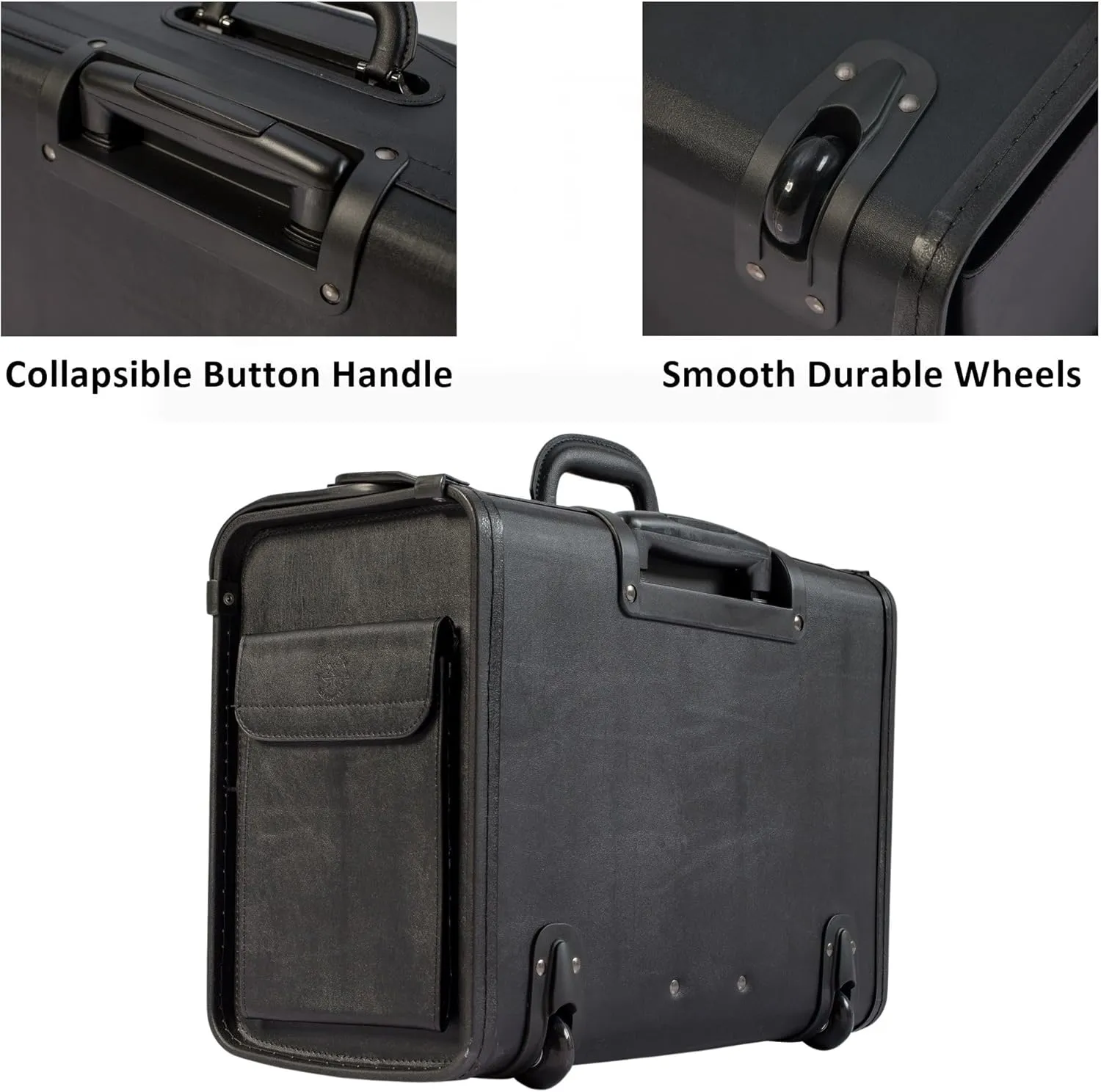 19 Wheeled Briefcase Rolling Case Sales Sample Pilot Lawyer Attache