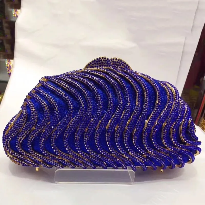 AB Diamond Evening Clutch Bag Silver/Gold Shoulder Chain Handbags