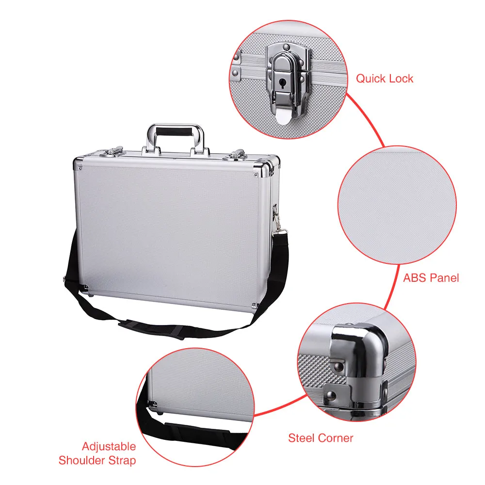 Aluminum Hard Case toolbox Briefcase Portable storage toolbox Carrying Case Organizer Flight Cases Camera Equiment Tool Case with Removable Foam