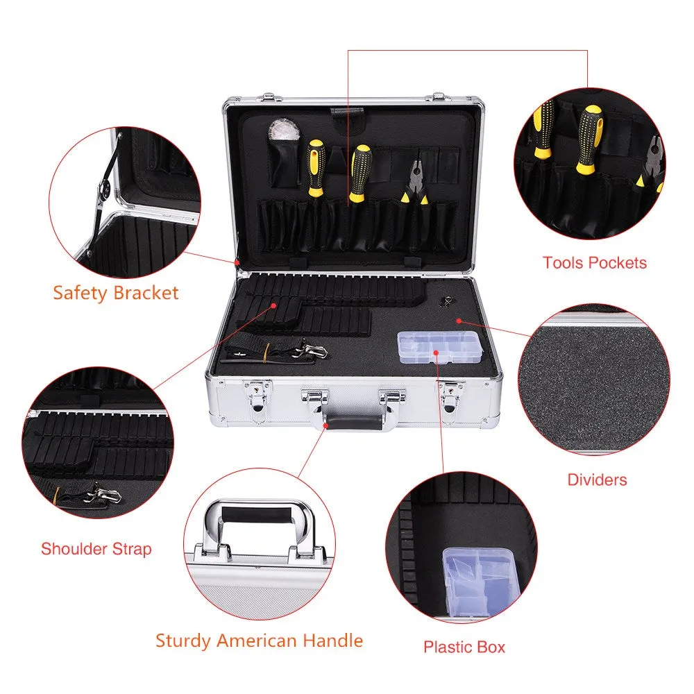 Aluminum Hard Case toolbox Briefcase Portable storage toolbox Carrying Case Organizer Flight Cases Camera Equiment Tool Case with Removable Foam