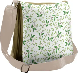 Ambesonne Nature Messenger Bag, Ivy Green Leaves, Unisex Cross-body