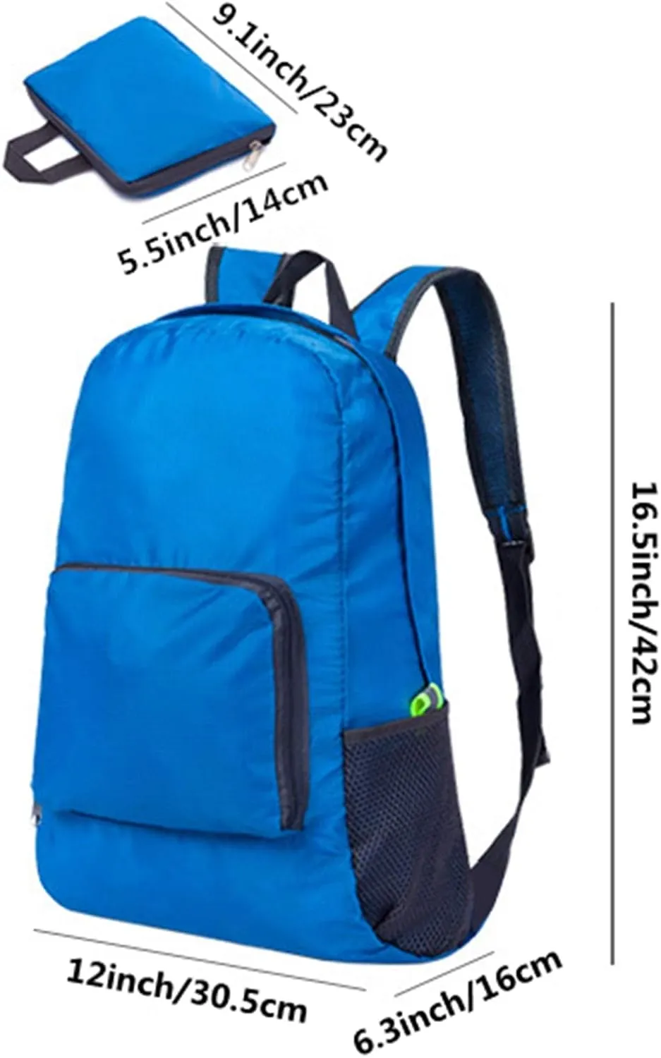 Backpack Packable Foldable Ultra Lightweight Water Resistant Durable Camping Travel Hiking Daypack for Men Women (Orange)