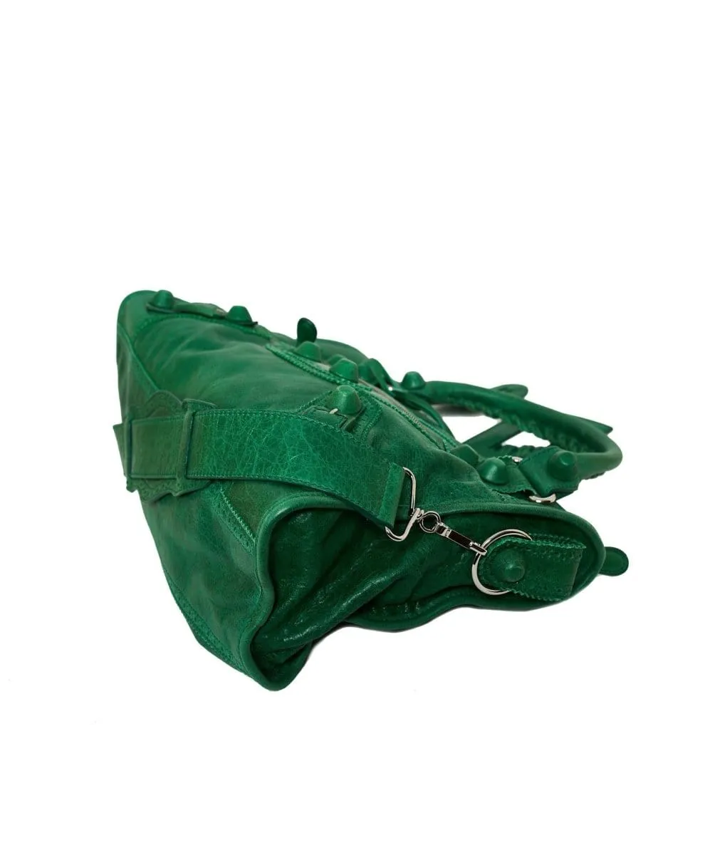 Balenciaga Green Leather City Bag  ASL1169