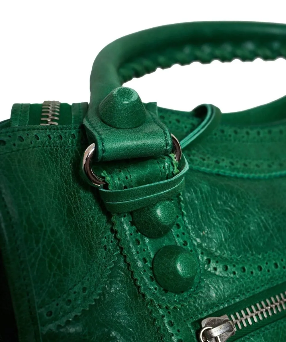 Balenciaga Green Leather City Bag  ASL1169