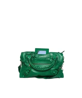 Balenciaga Green Leather City Bag  ASL1169