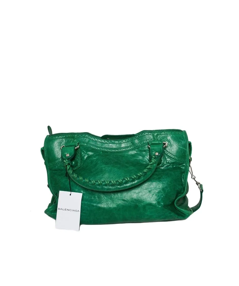 Balenciaga Green Leather City Bag  ASL1169
