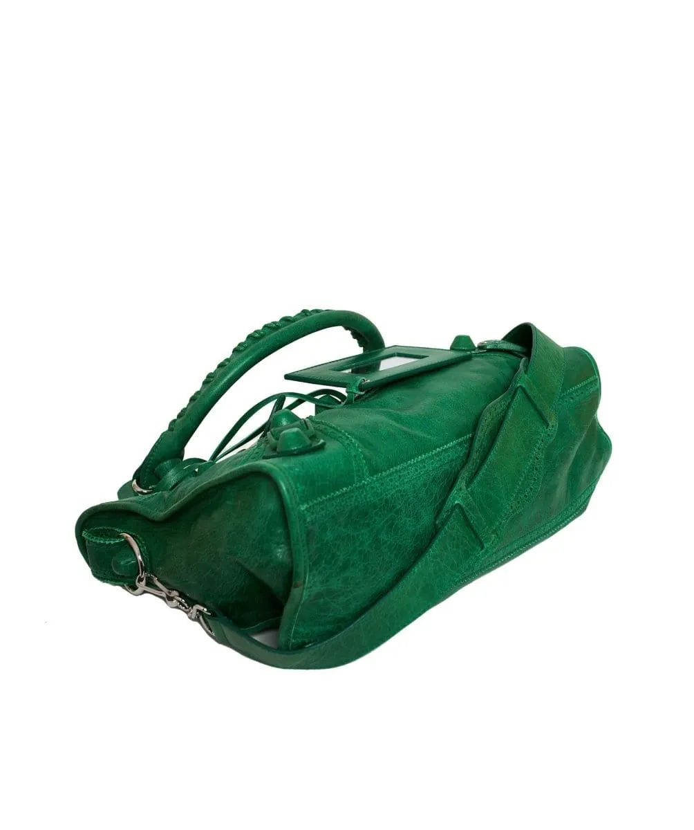 Balenciaga Green Leather City Bag  ASL1169