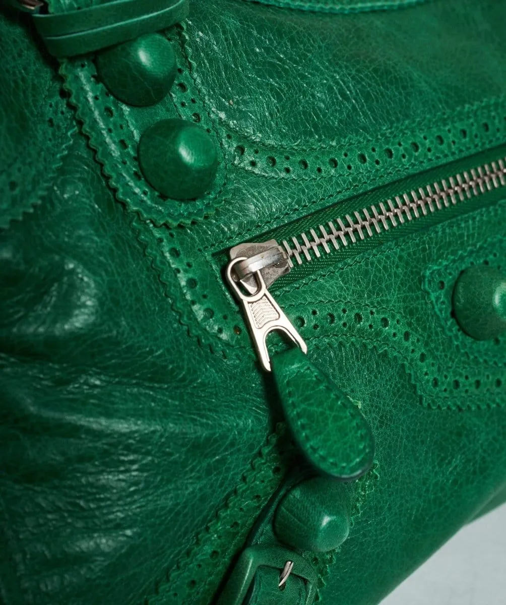 Balenciaga Green Leather City Bag  ASL1169