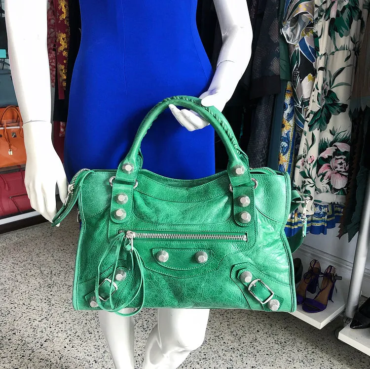 Balenciaga Green Motocross Giant 21 City Bag