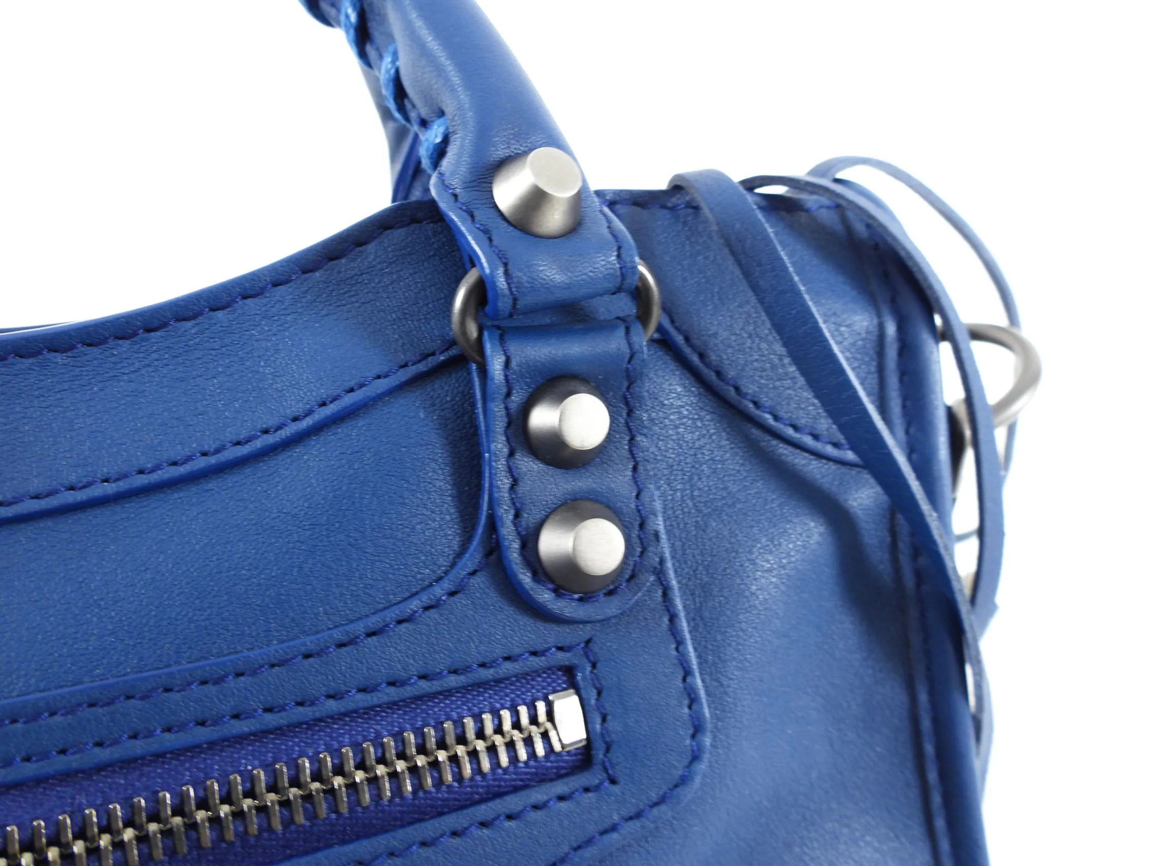 Balenciaga Mini City Bag in Dark Blue and SHW