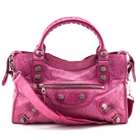 Balenciaga Sorbet Agneau Silver Giant 21 City Bag