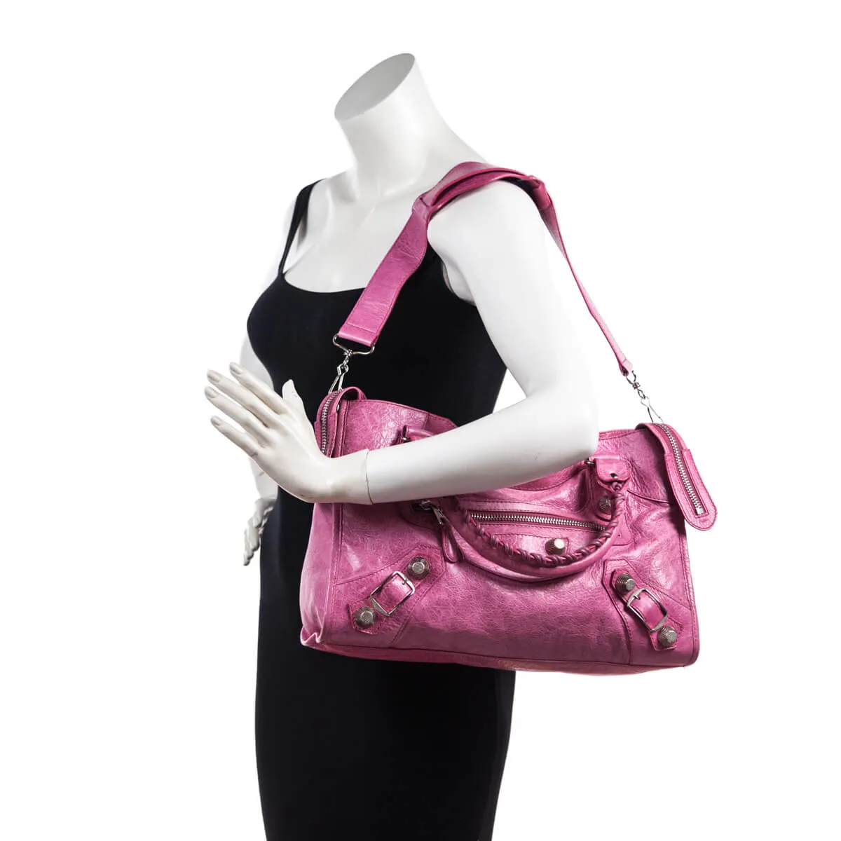 Balenciaga Sorbet Agneau Silver Giant 21 City Bag