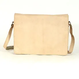 Biyadina Premium Vintage Messenger Leather Bag Handmade Satchel Beige - Timeless Elegance for Professionals