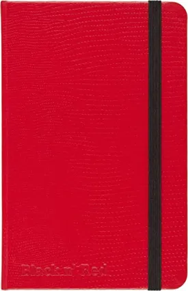 Black and Red Casebound Hardcover Journal Notebook, Small, Red, 71 Ruled Sheets (65004)