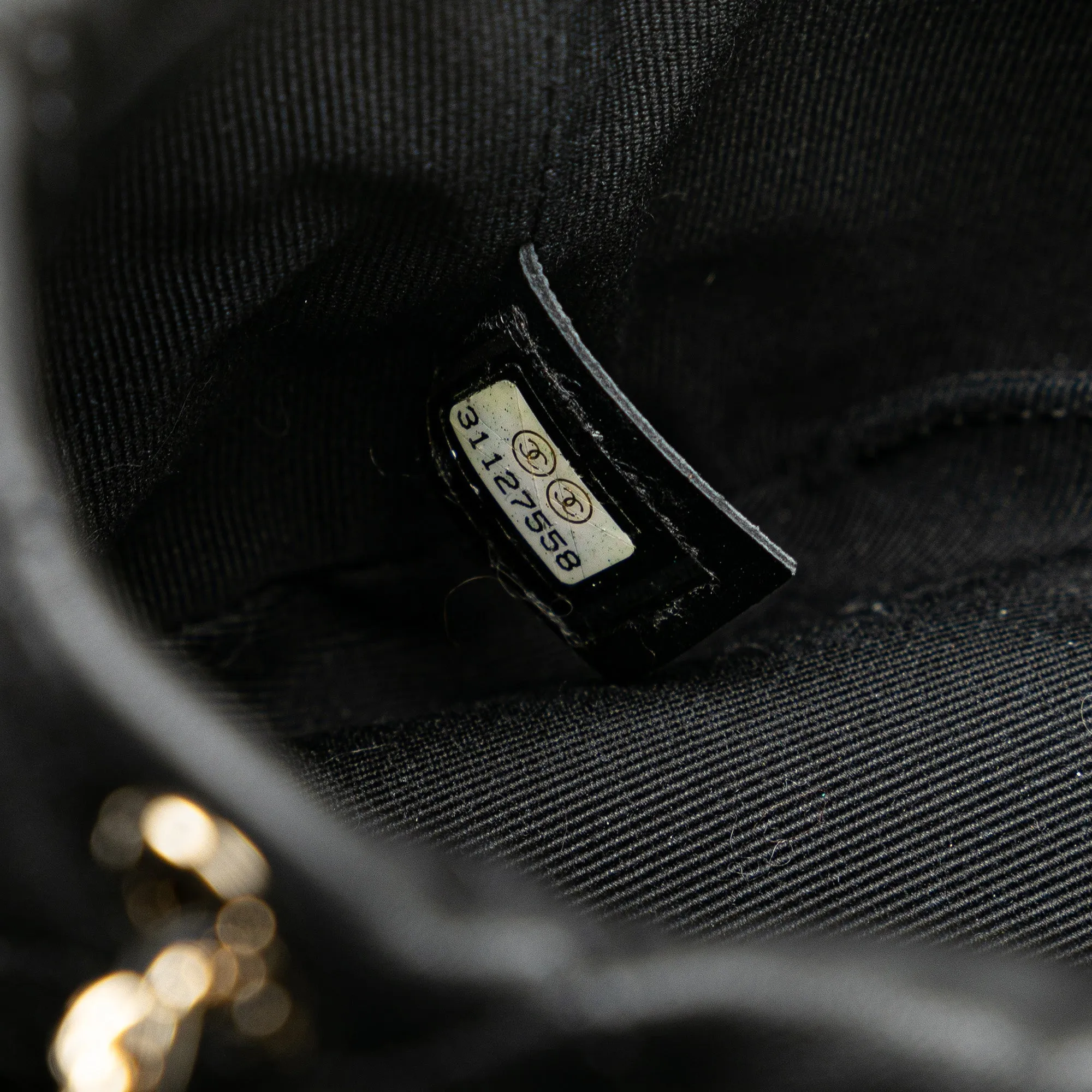 Black Chanel Mini Calfaskin About Pearls Drawstring Bucket Bag