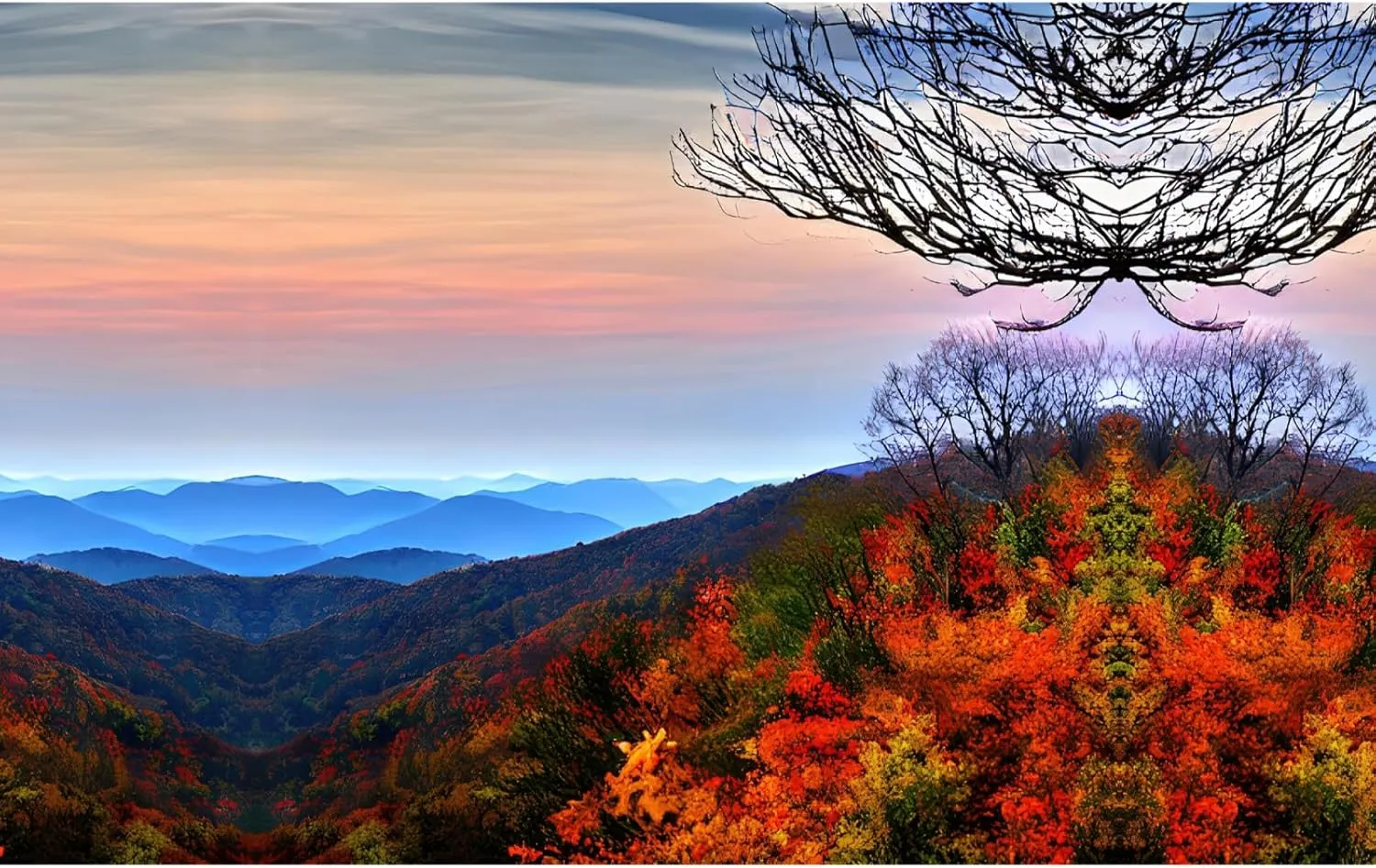 Blue Ridge Mountains print Laptop Backpack for Travel Computer,Casual Daypack Bookbag for College Work for Women Men