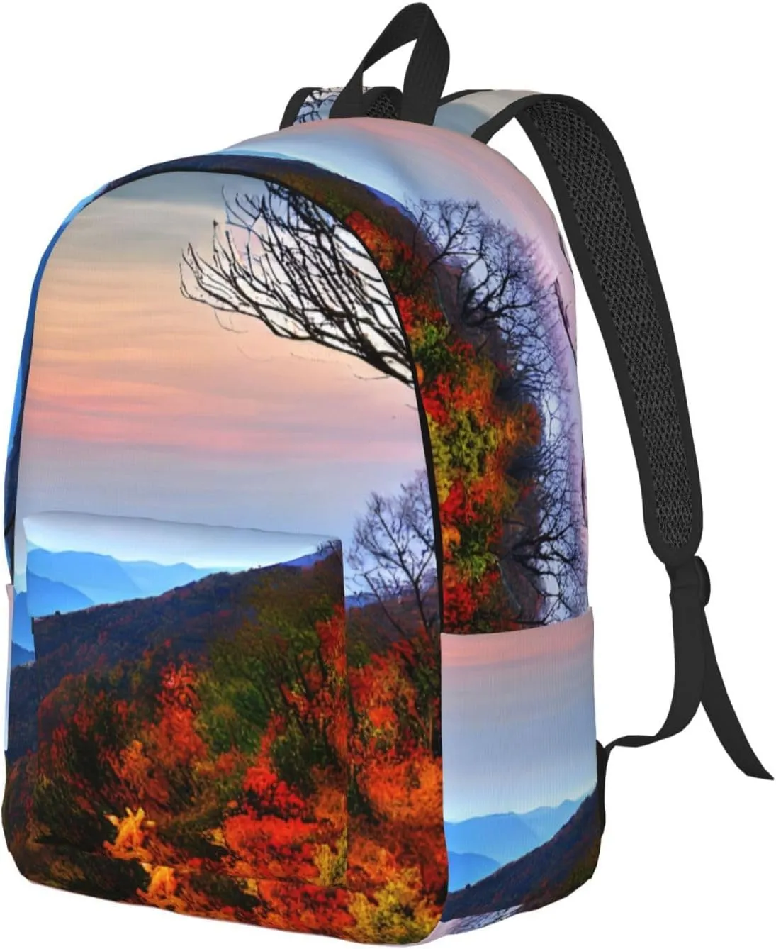 Blue Ridge Mountains print Laptop Backpack for Travel Computer,Casual Daypack Bookbag for College Work for Women Men