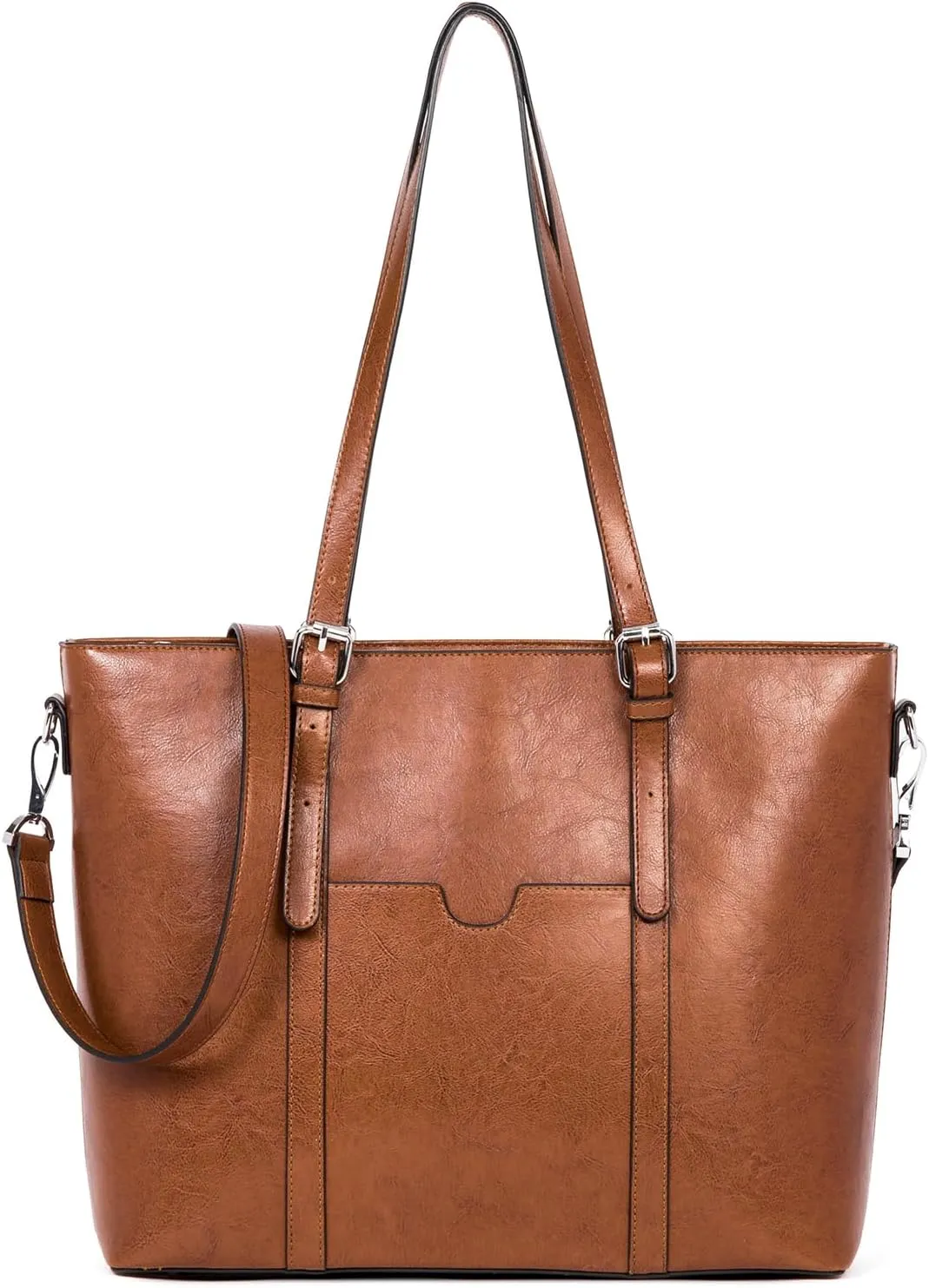BOSTANTEN Womens Leather Laptop Tote Office Shoulder Handbag Vintage Briefcase 15.6 inch Computer Work Purse