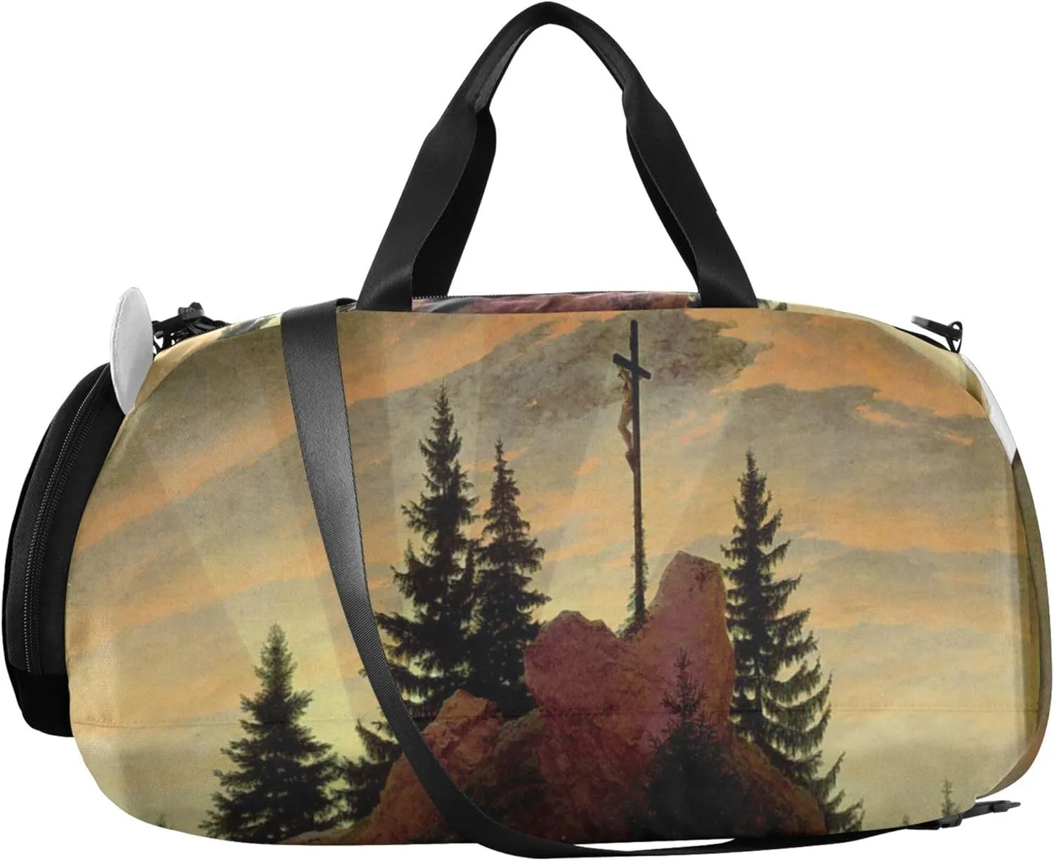 Carry on Duffel Bag for Boys Overnight Weekender Duffel Caspar David Friedrich Das Kreuz Im Gebirge Girls Duffle Bags Travel Tote Dance Kids Luggage