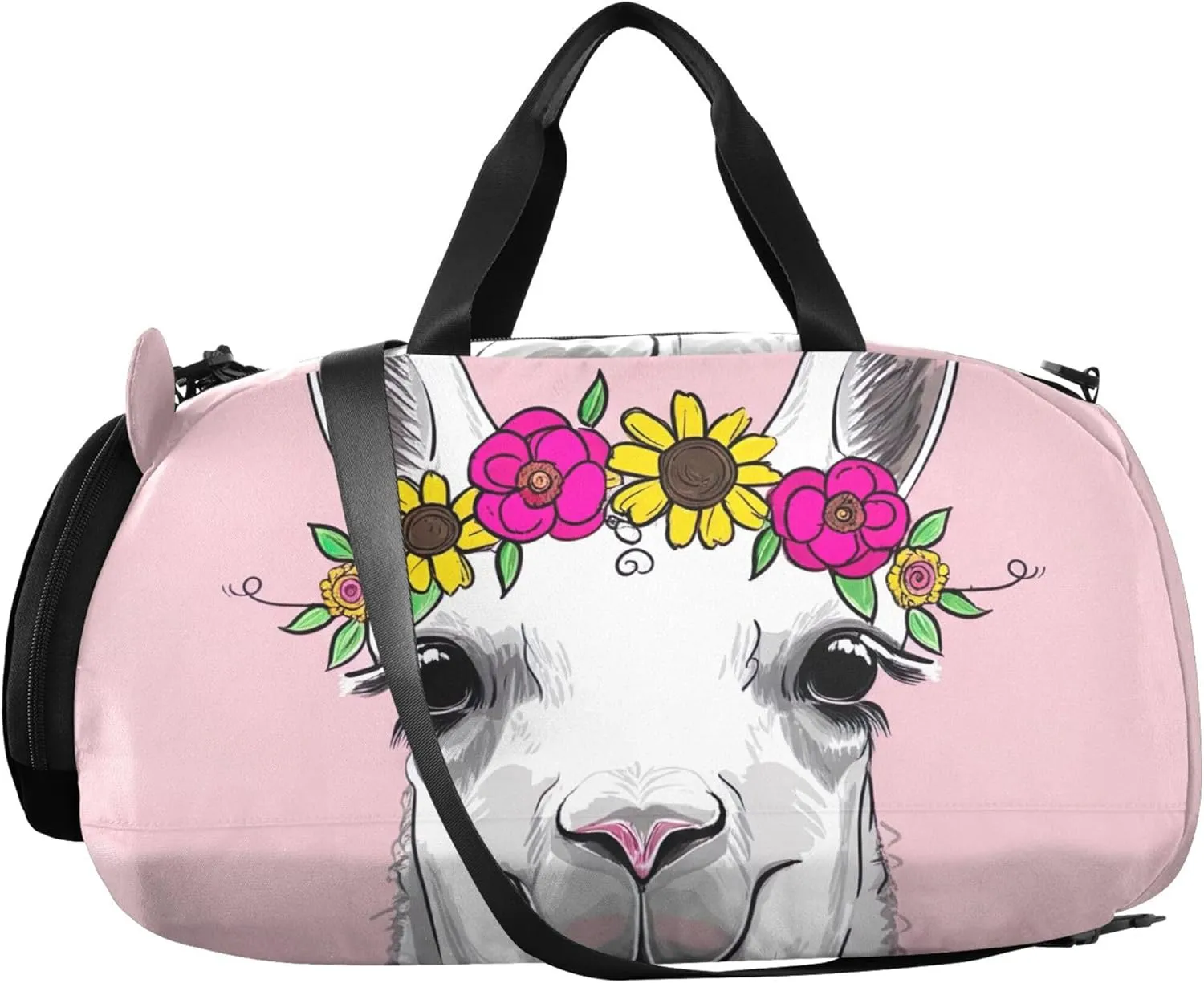 Carry on Duffel for Boys Weekender Overnight Travel Duffle Bags Girls Tote Kids Duffle Bag Cute Alpaca