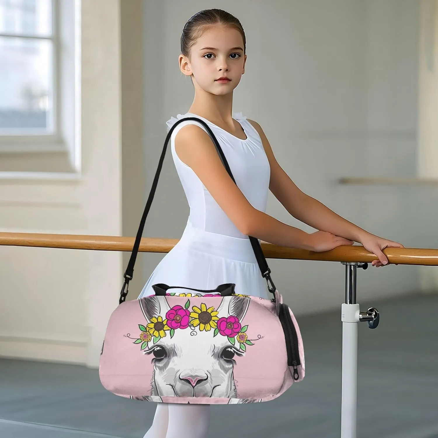 Carry on Duffel for Boys Weekender Overnight Travel Duffle Bags Girls Tote Kids Duffle Bag Cute Alpaca