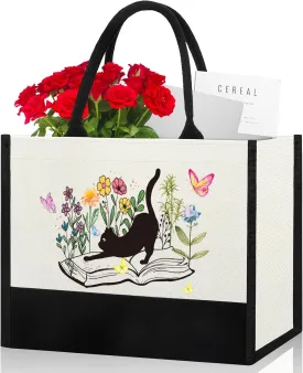 Cats Lover Gifts Canvas Bag for Women Cute Birthday Christmas Gifts for Cat Mom Cat Best Friend Sister Bestie Cats Accessories Funny Cat Definition Reusable Grocery Bag