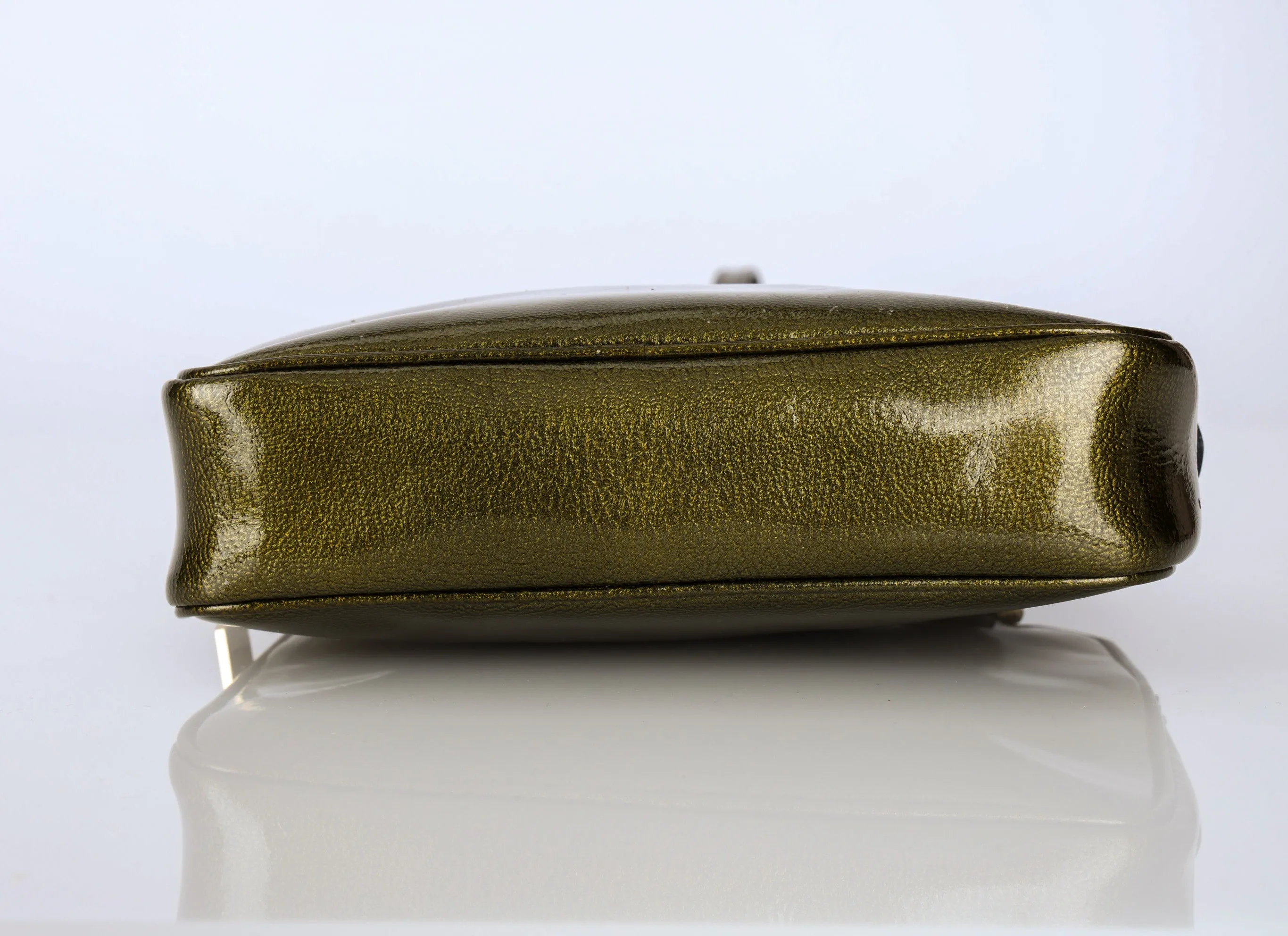 Celine Patent Triomphe Olive Crossbody