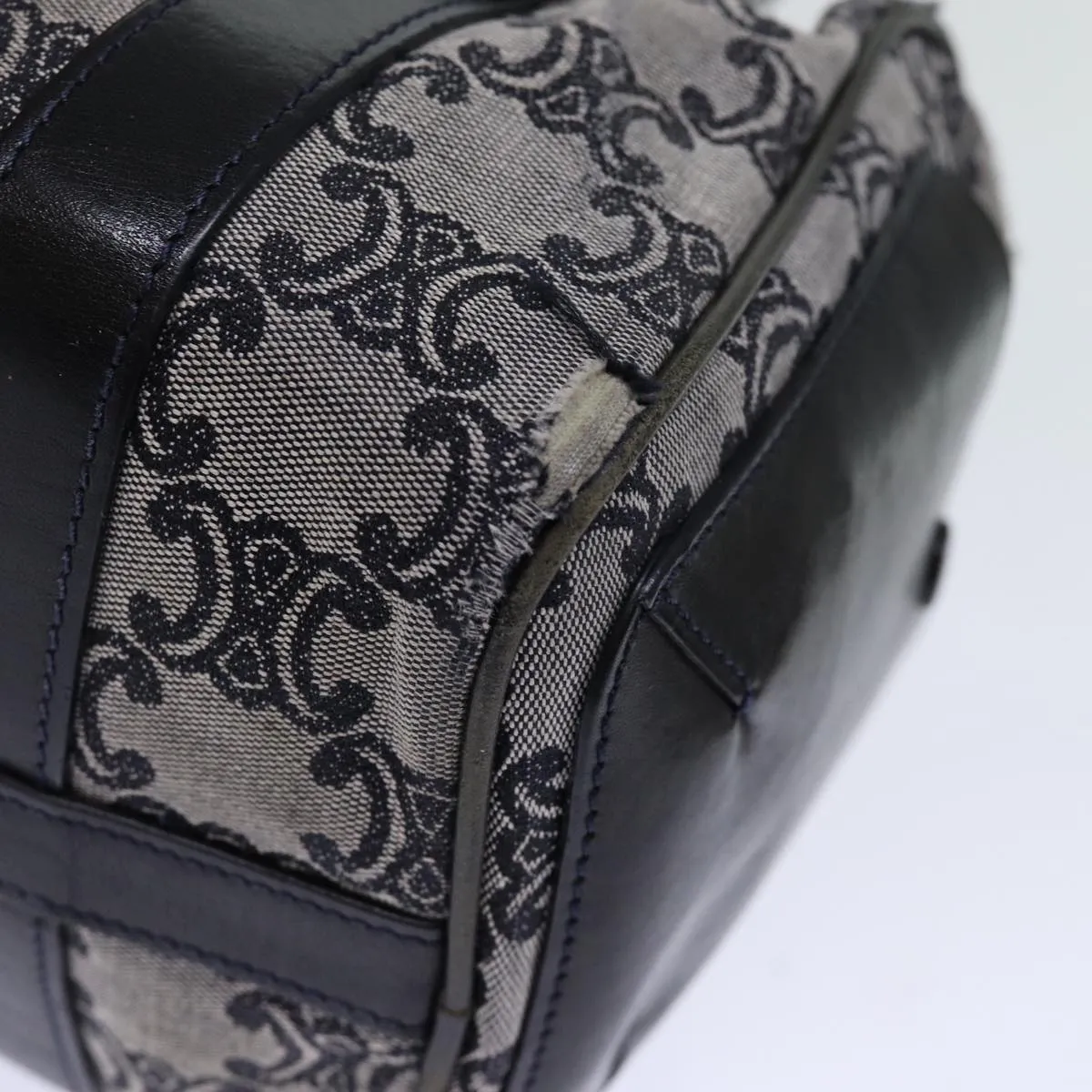 CELINE Triomphe Canvas Hand Bag Gray Auth 73729