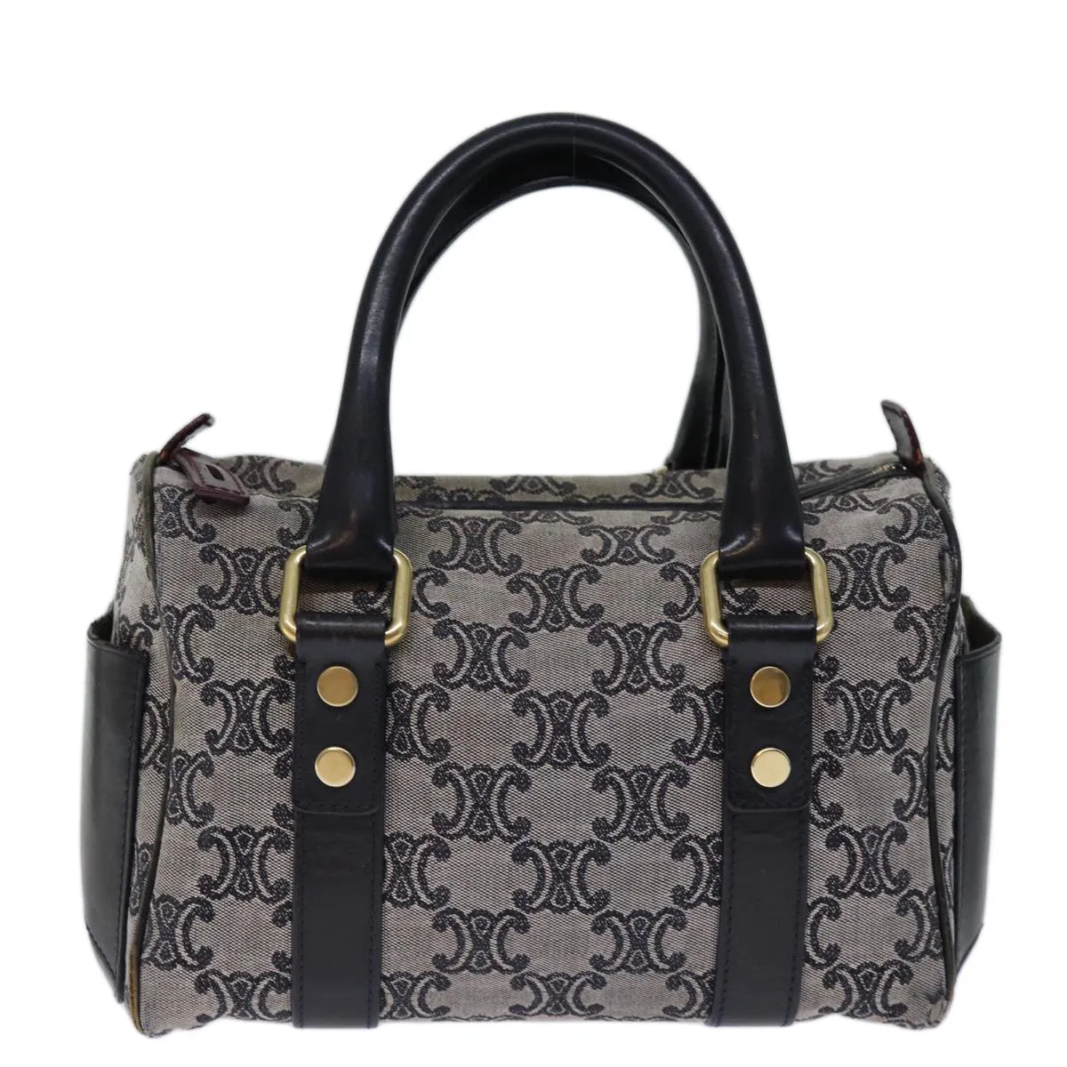 CELINE Triomphe Canvas Hand Bag Gray Auth 73729