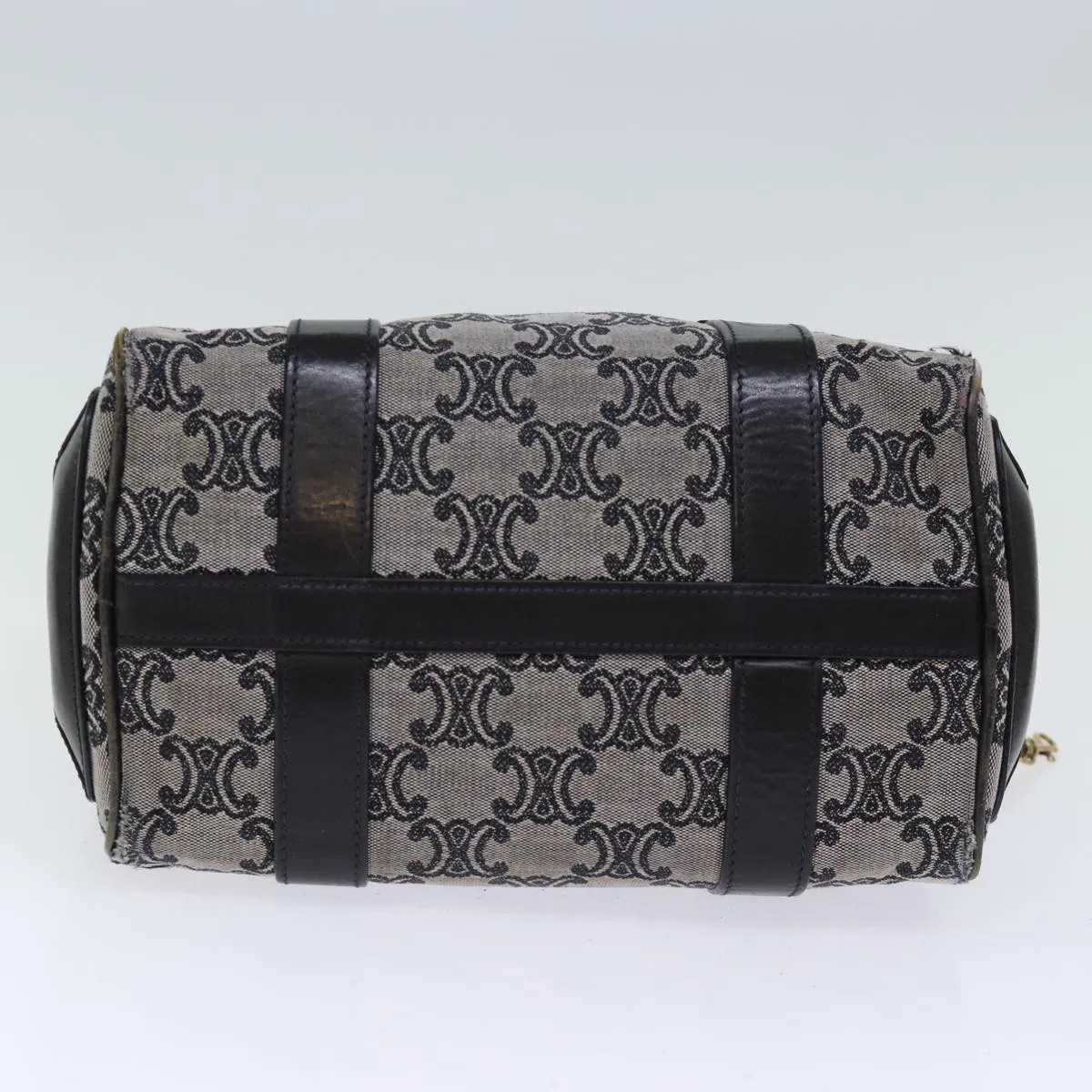 CELINE Triomphe Canvas Hand Bag Gray Auth 73729