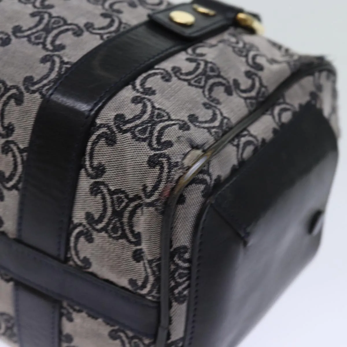 CELINE Triomphe Canvas Hand Bag Gray Auth 73729