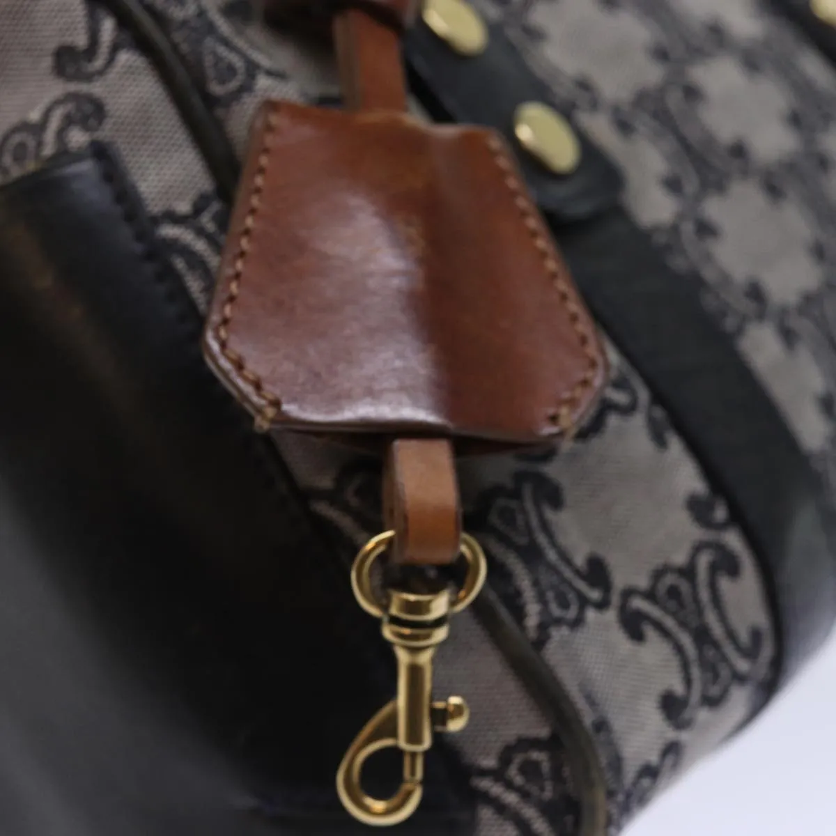 CELINE Triomphe Canvas Hand Bag Gray Auth 73729