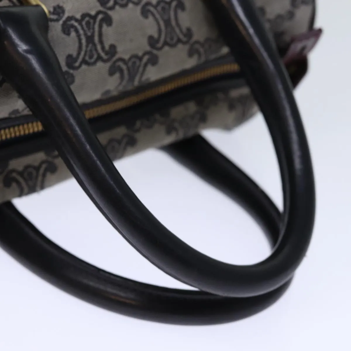CELINE Triomphe Canvas Hand Bag Gray Auth 73729
