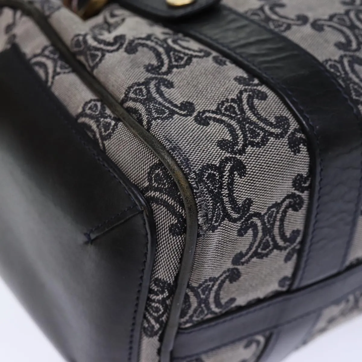 CELINE Triomphe Canvas Hand Bag Gray Auth 73729