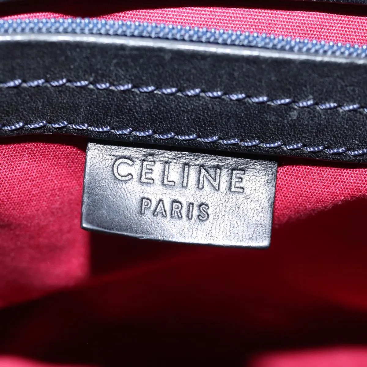 CELINE Triomphe Canvas Hand Bag Gray Auth 73729