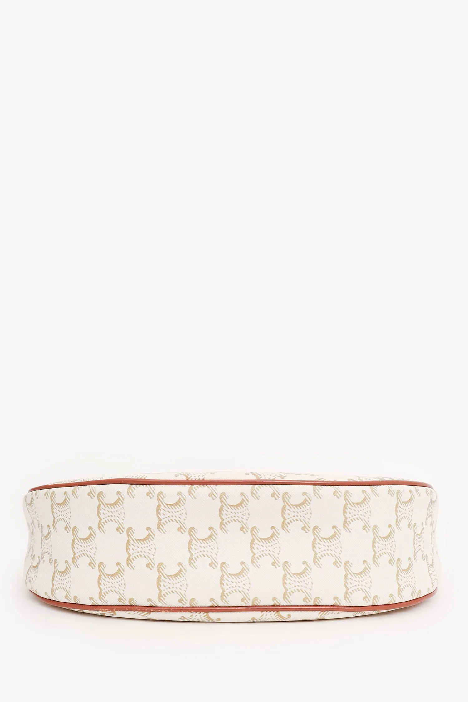 Celine White Canvas Triomphe Ava Shoulder Bag