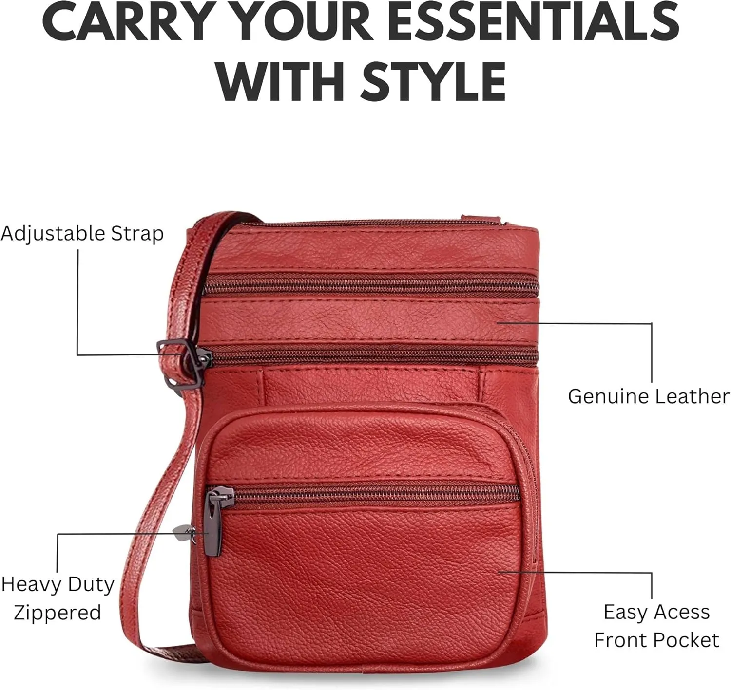 Ciana Genuine Leather Cross Body Bags Purse for Women, Purses Women's Shoulder Sling Handbags Soft Purse