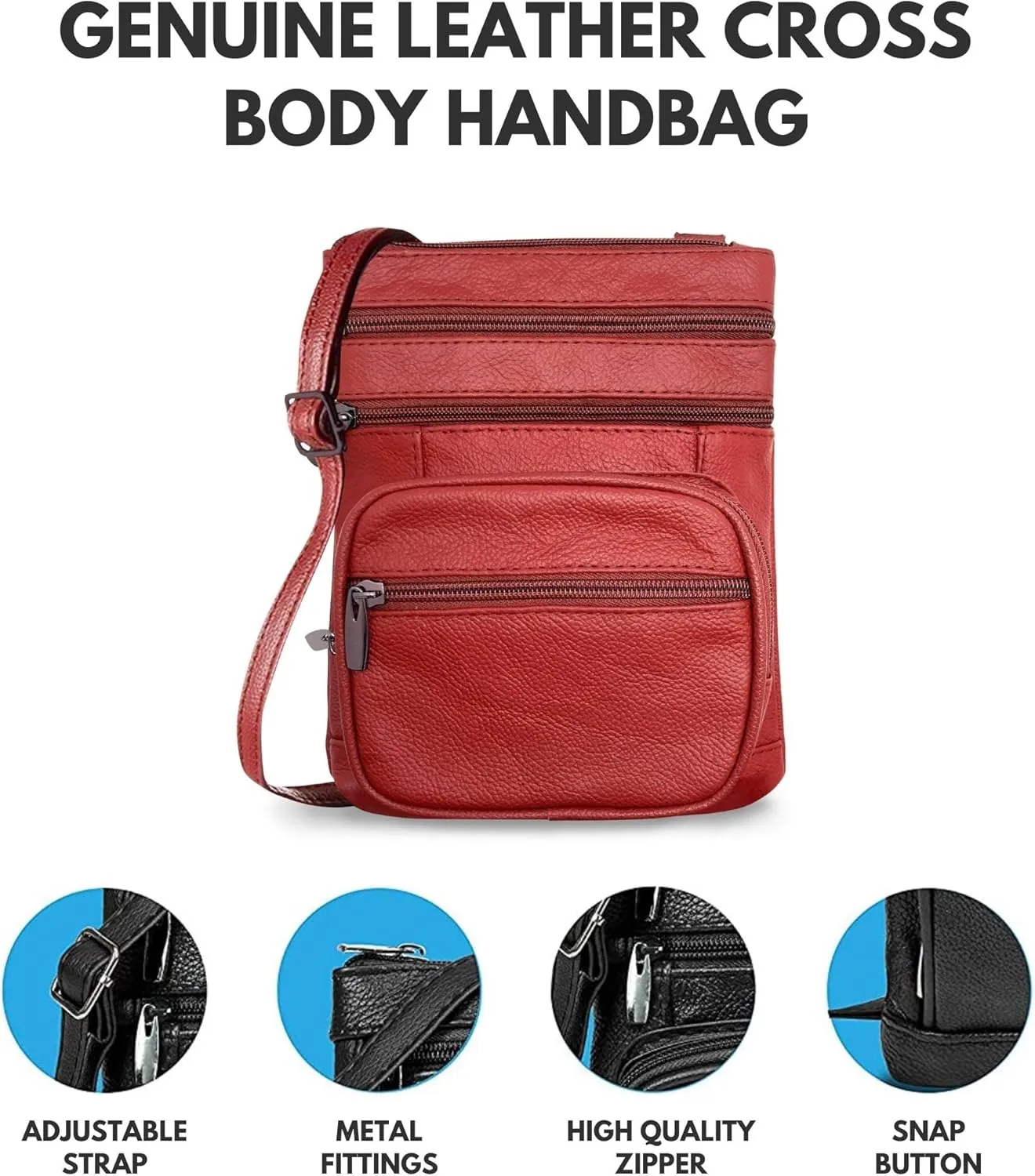 Ciana Genuine Leather Cross Body Bags Purse for Women, Purses Women's Shoulder Sling Handbags Soft Purse