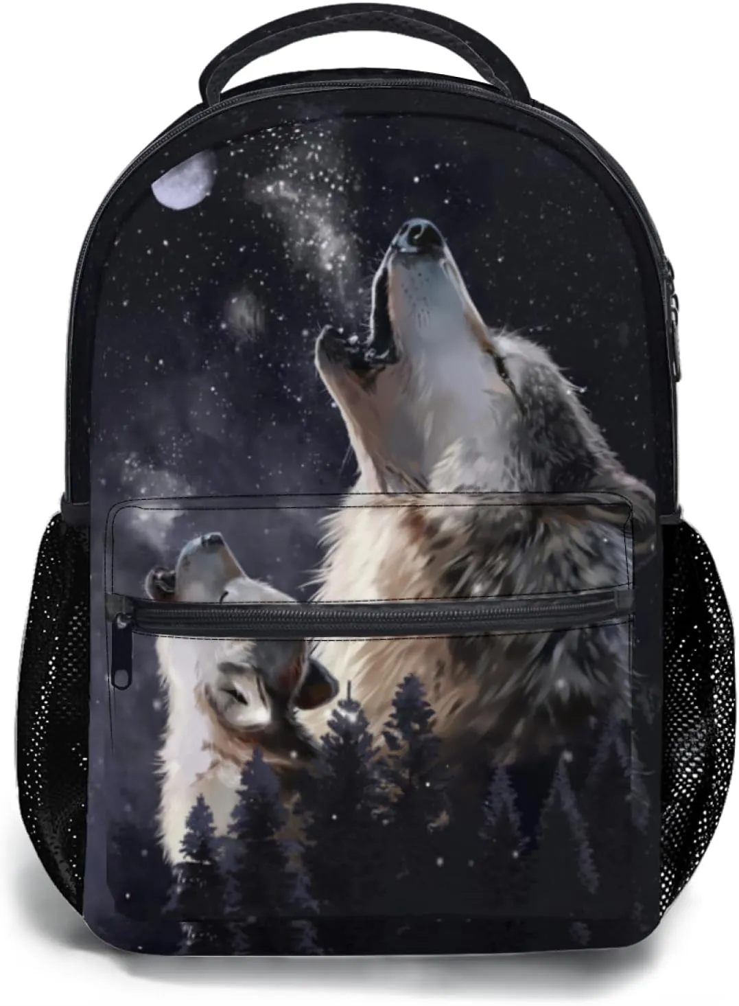 Cool Wolf Backpack Lightweight School Bag Bookbag for Kids Girls Boys Elementary Students 1st 2nd 3rd 4th 5th Grade