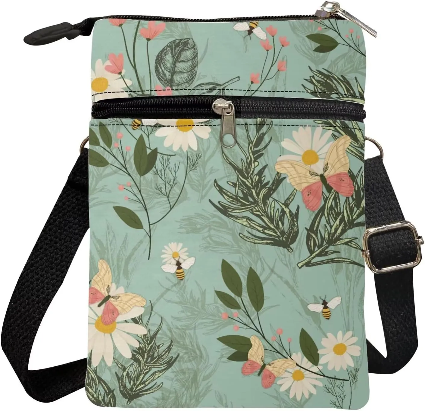 Crossbody Messenger Bag for Women Small Sling Bag Canvas Shoulder Bag Wallet Purse