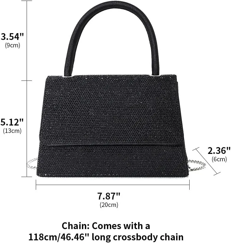 Crystal Women Handbags Ladies Purses Top-Handle Tote Handbag Rhinestones Evening Bags for Women Wedding Glitter Purse