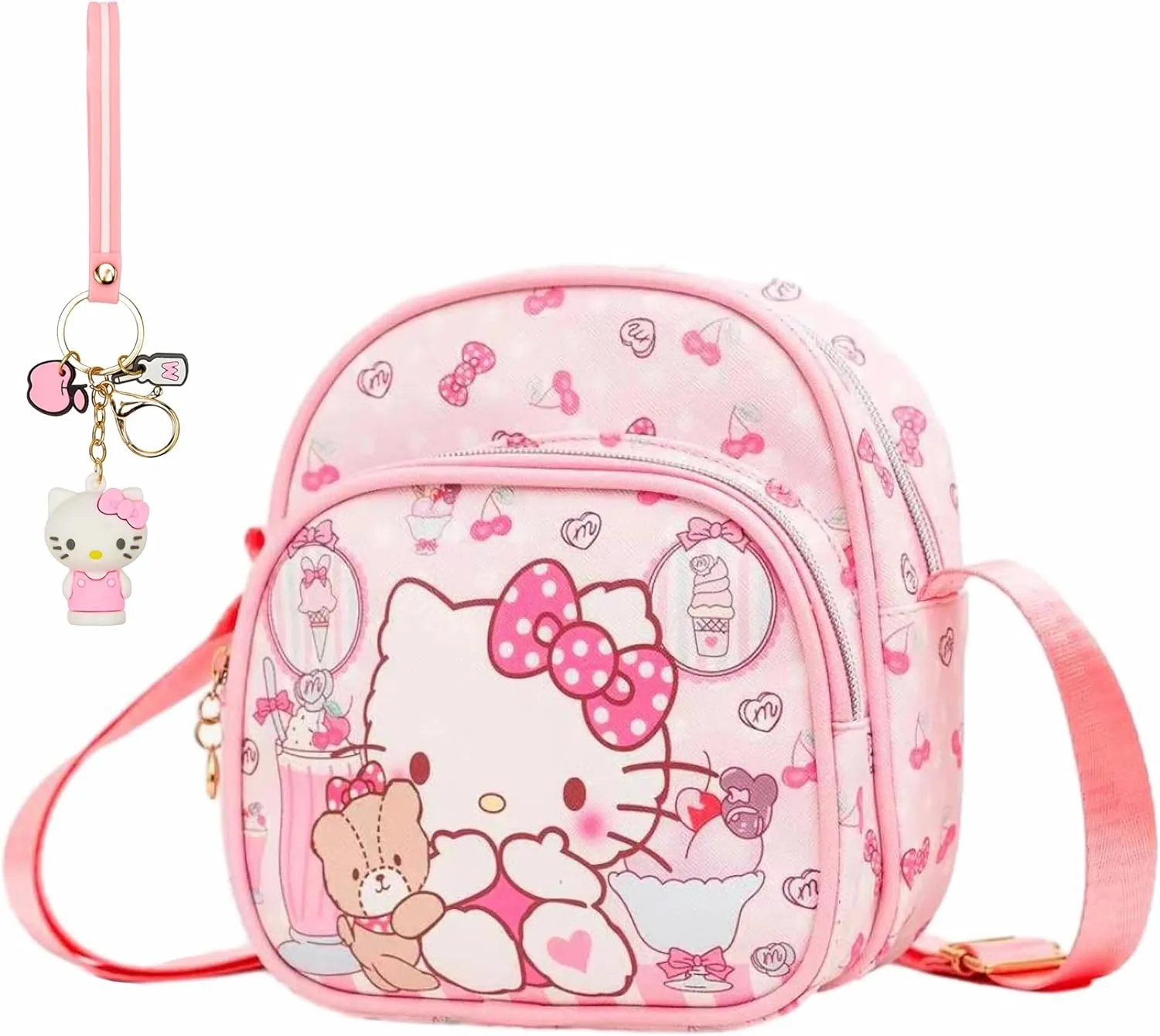 Cute Mini Crossbody Purse, Leather Messenger Shoulder Bag, Cartoon Design, A-g-e-s 3-6, 2Pcs