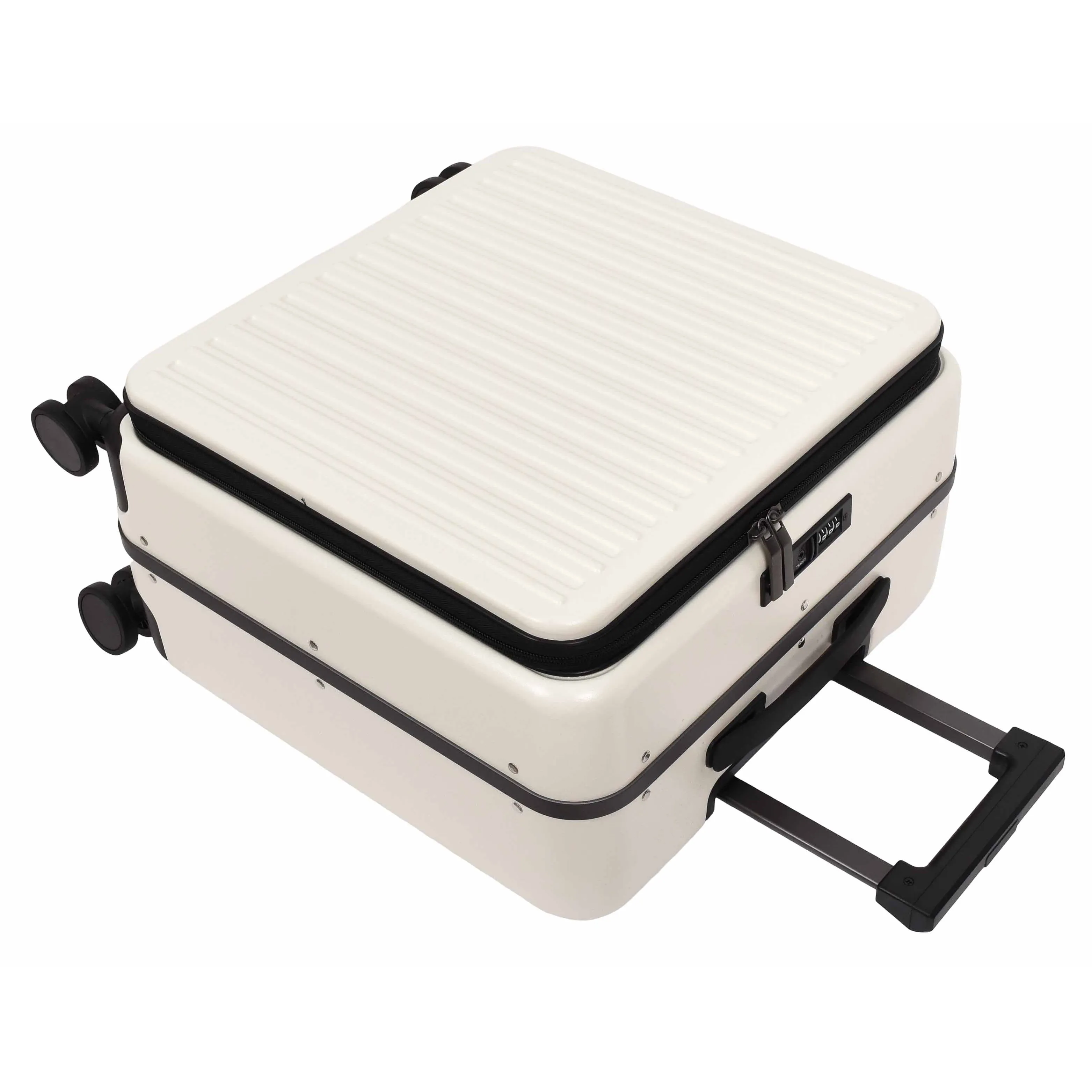DR696 Four Wheeled Pilot Case Hard Shell Lightweight Cabin Bag White