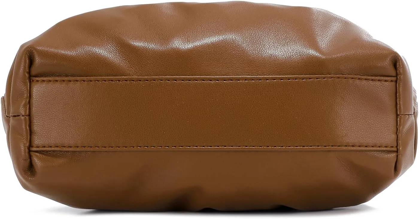 E Formal Clutch Purse for Women Soft Vegan Leather Pleated Dressy Evening Clutch for Weddings, Proms, Cocktail Party