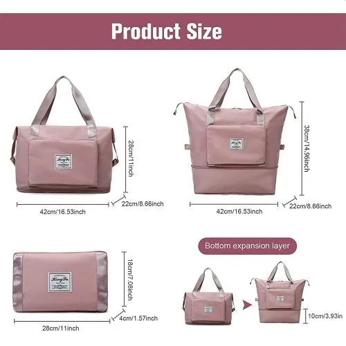 Folding Travel Duffle Bag  - Expandable Large Capacity