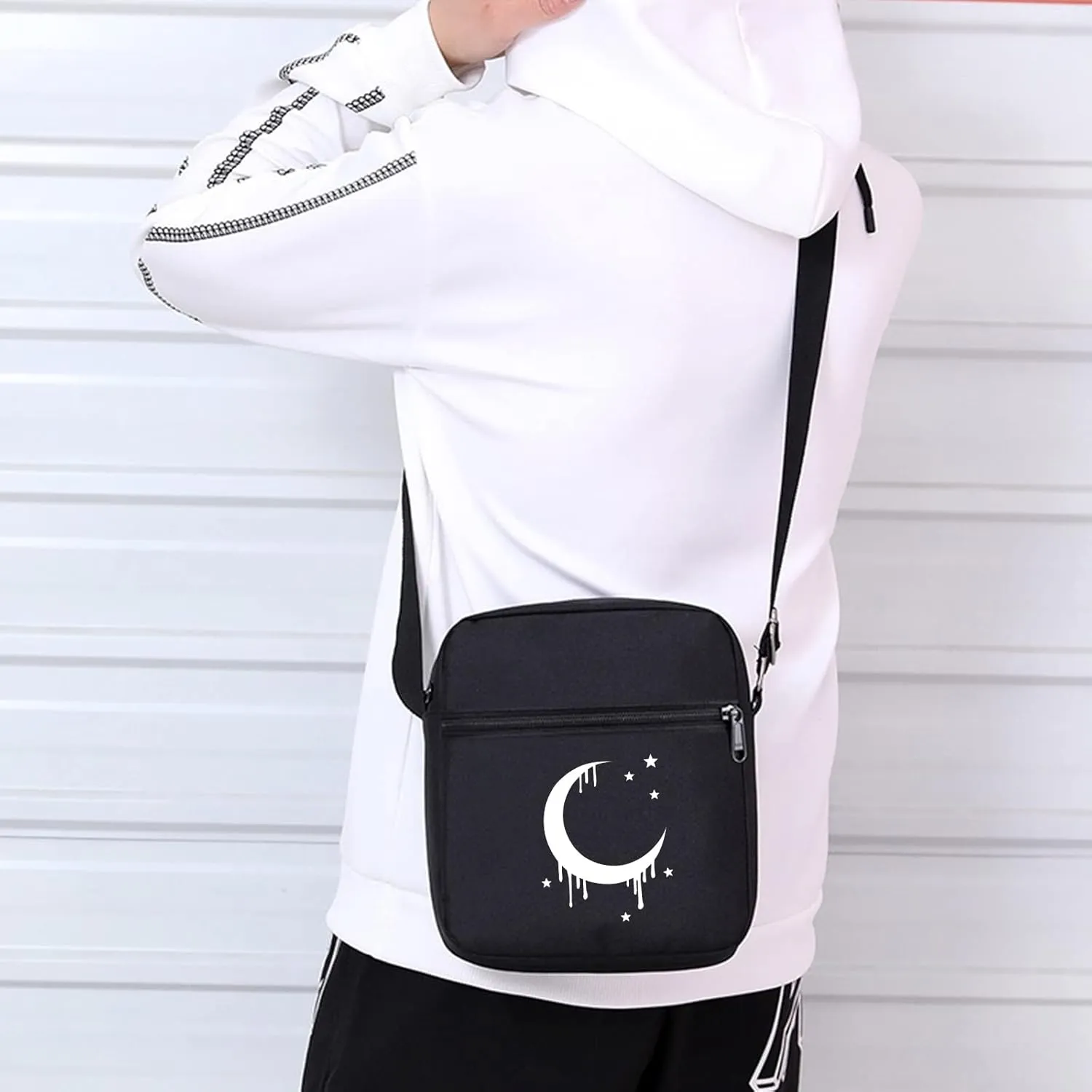 Gothic Crossbody Bag Mini Messenger Bags Goth purse With Adjustable Straps