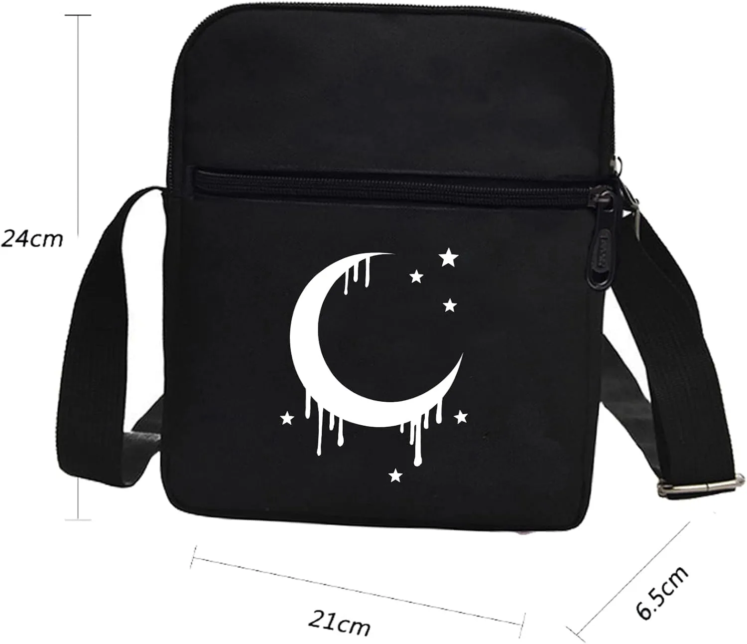 Gothic Crossbody Bag Mini Messenger Bags Goth purse With Adjustable Straps