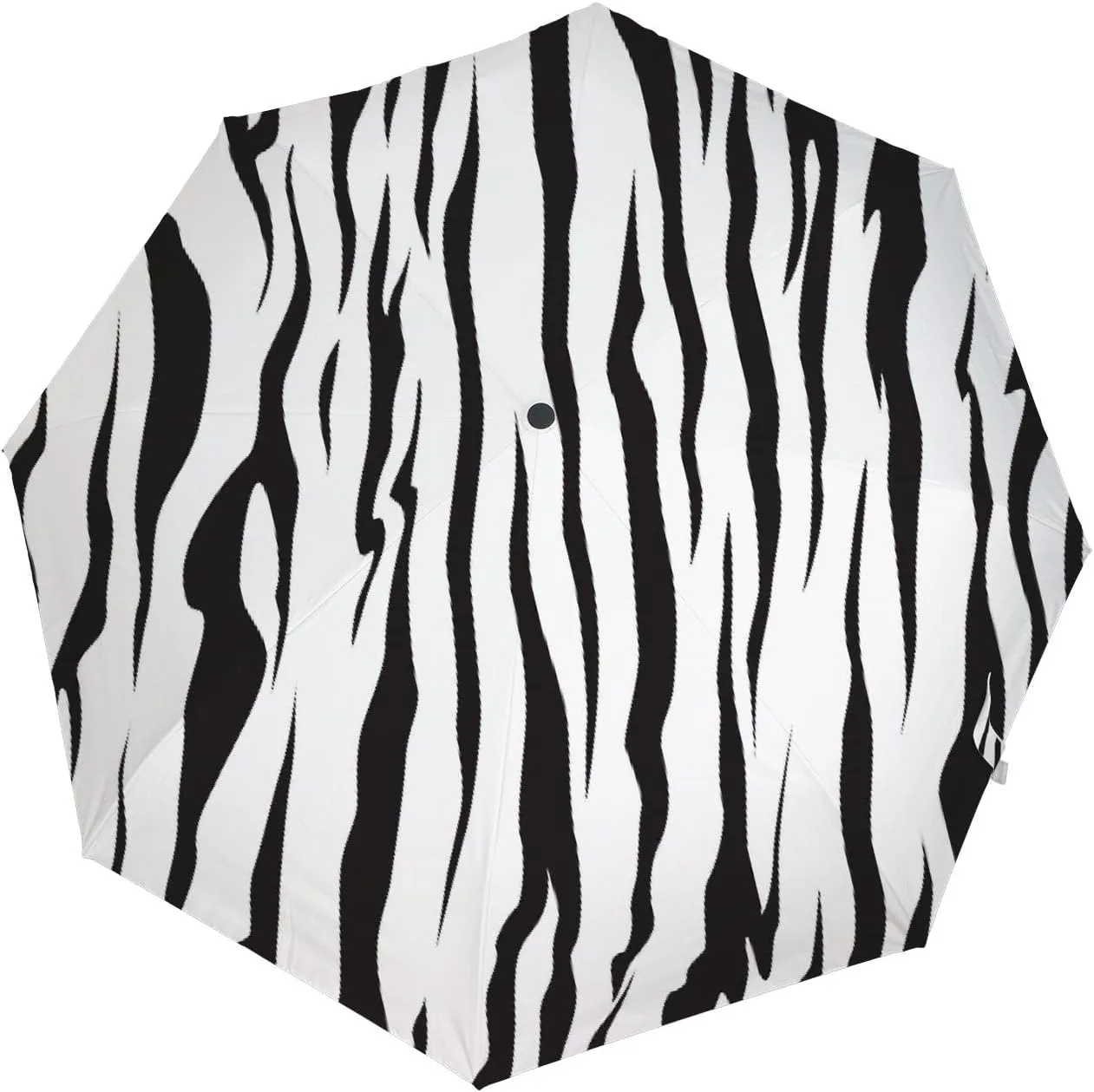 Hapuxt Folding Umbrellas Watercolor Black White Zebra Skin Windproof Travel Umbrella Rain Sun Automatic Portable Compact Umbrella for Backpack Golf Umbrella Women Men Adults