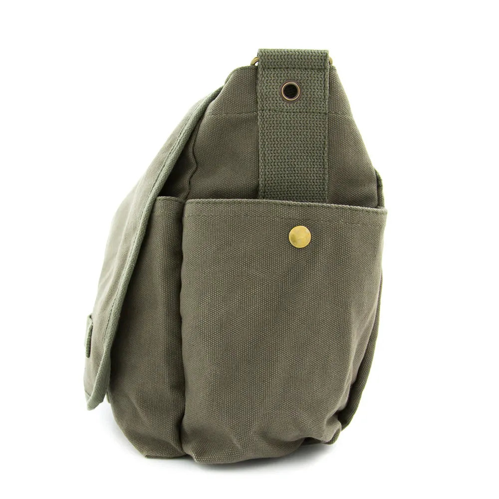 Heart With Dog Paw Puppy Love Army Heavyweight Canvas Messenger Shoulder Bag