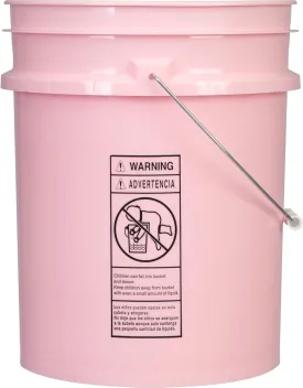 House Naturals 5 Gallon Pink Food Grade Bucket Pail with Air Tight Screw on Lid (Pack of 2) Made in USA Buckets